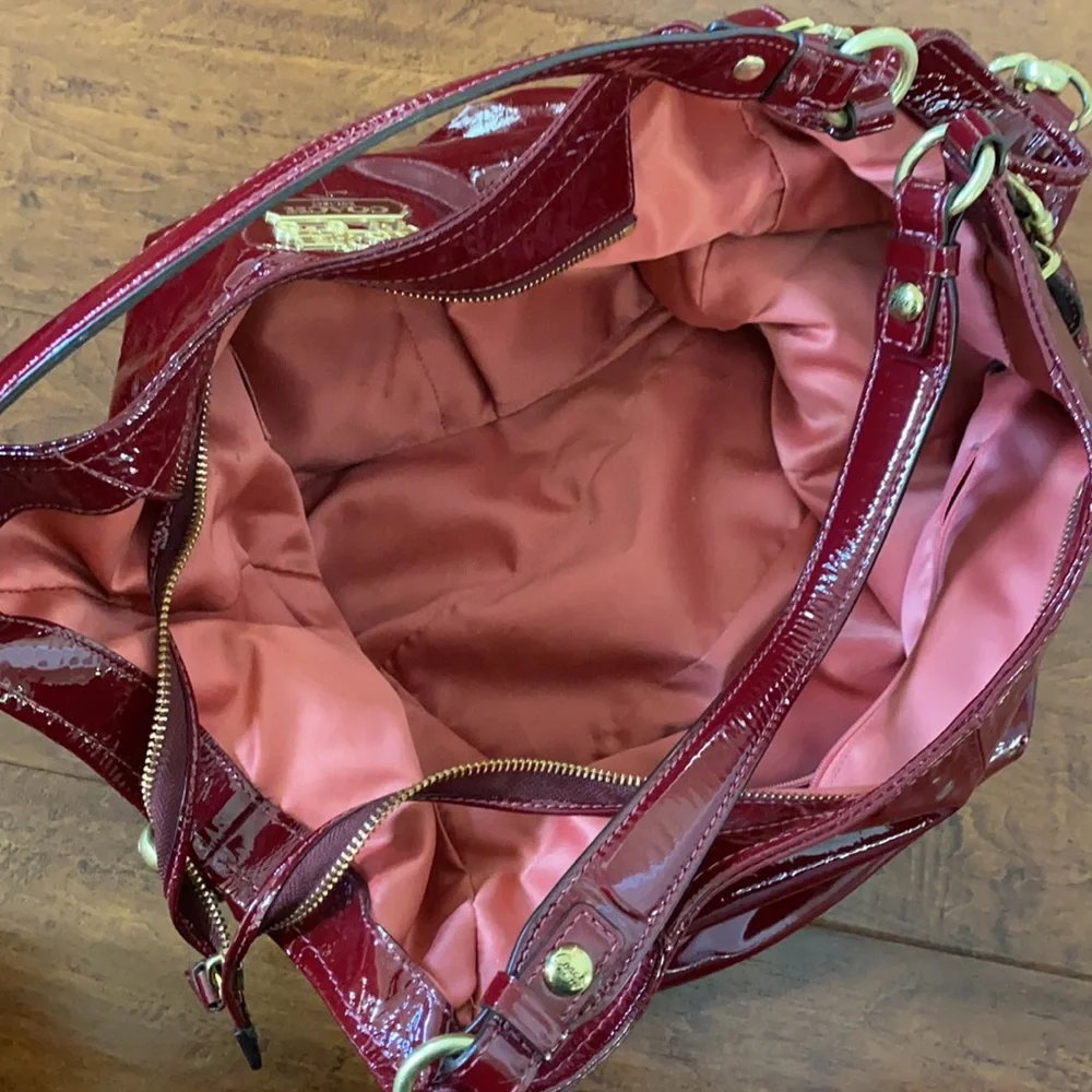 Coach Madison Burgundy Patent Leather Satchel - Picture 8 of 15